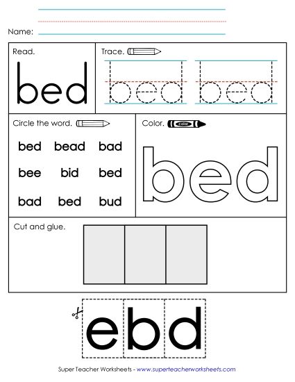 Worksheet 2: Bed (Printable PDF Worksheet)