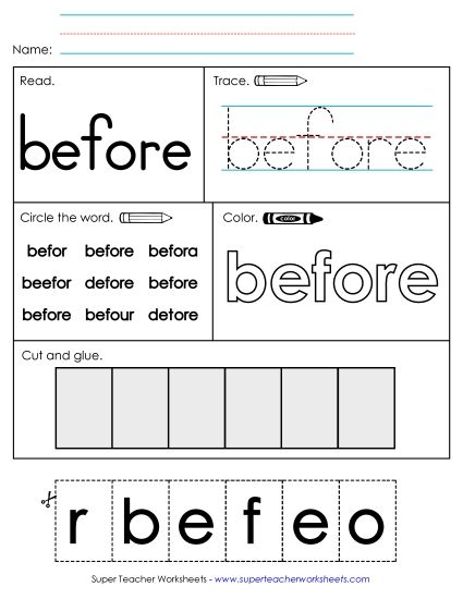 Worksheet 2: Before (Printable PDF Worksheet)