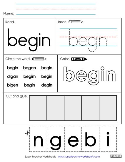 Worksheet 2: Begin (Printable PDF Worksheet)