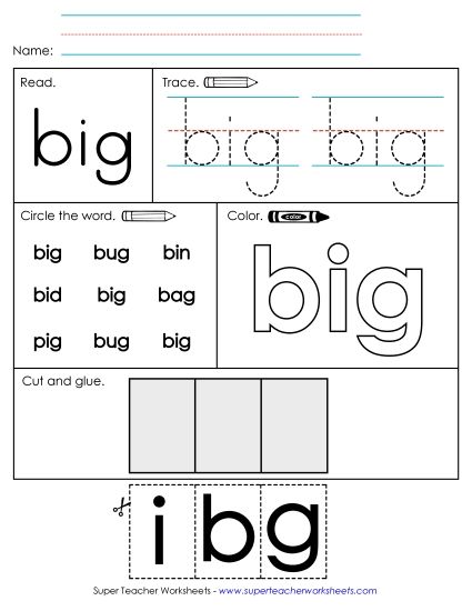 Worksheet 2: Big (Printable PDF Worksheet)
