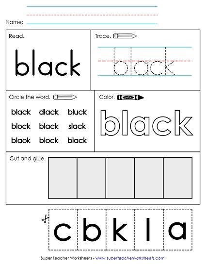 Worksheet 2: Black (Printable PDF Worksheet)
