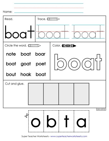 Worksheet 2: Boat (Printable PDF Worksheet)