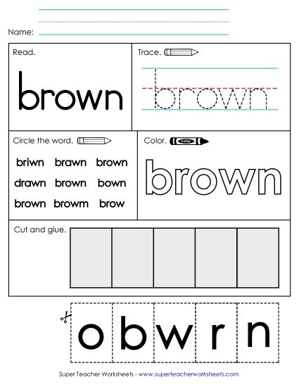 Worksheet 2: Brown (Printable PDF Worksheet)