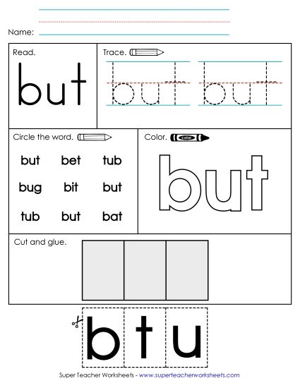 Worksheet 2: But (Printable PDF Worksheet)