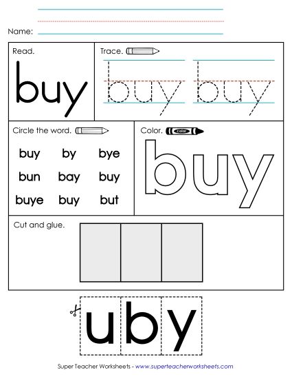 Worksheet 2: Buy (Printable PDF Worksheet)