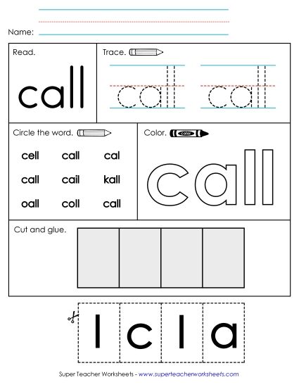 Worksheet 2: Call (Printable PDF Worksheet)
