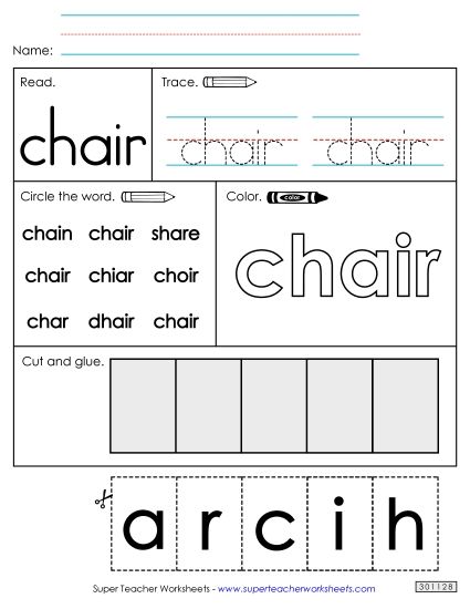 Worksheet 2: Chair (Printable PDF Worksheet)