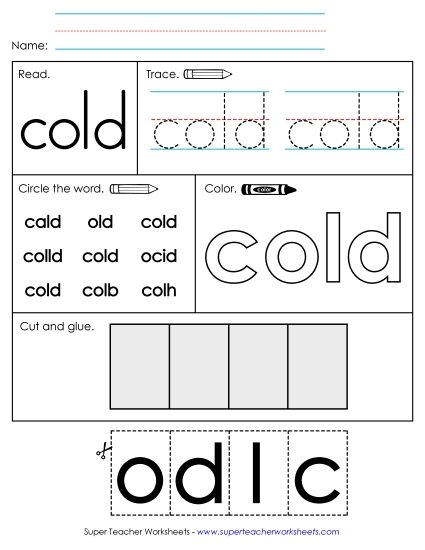 Worksheet 2: Cold (Printable PDF Worksheet)