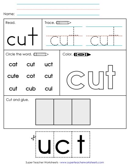 Worksheet 2: Cut (Printable PDF Worksheet)