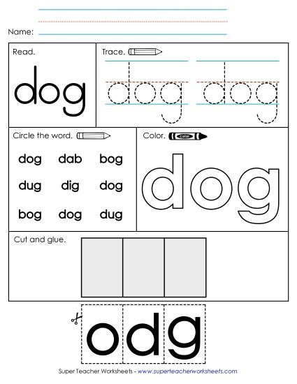 Worksheet 2: Dog (Printable PDF Worksheet)