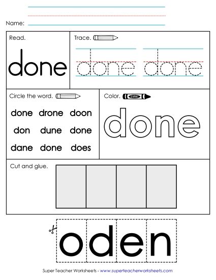Worksheet 2: Done (Printable PDF Worksheet)