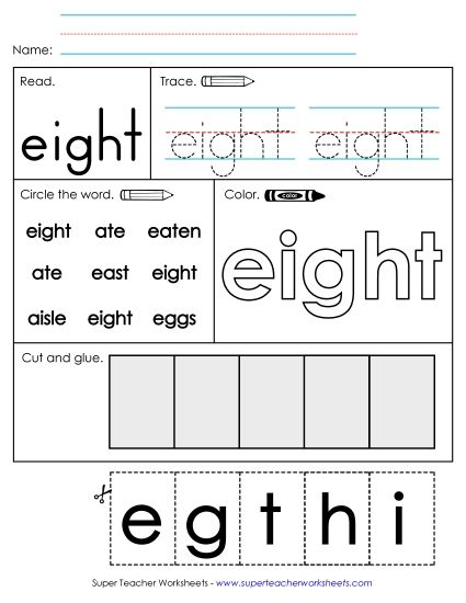 Worksheet 2: Eight (Printable PDF Worksheet)