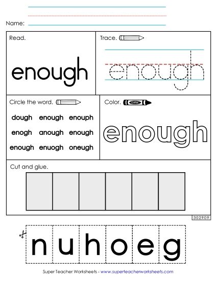 Worksheet 2: Enough (Printable PDF Worksheet)