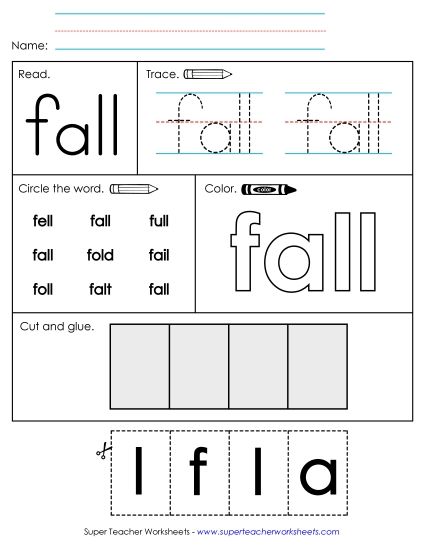 Worksheet 2: Fall (Printable PDF Worksheet)