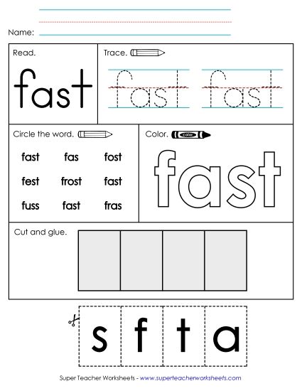 Worksheet 2: Fast (Printable PDF Worksheet)