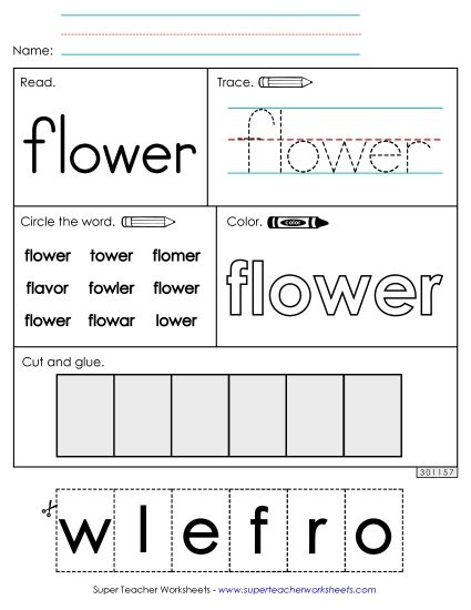 Worksheet 2: Flower (Printable PDF Worksheet)