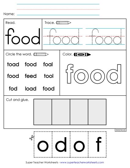 Worksheet 2: Food (Printable PDF Worksheet)