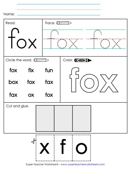 Worksheet 2: Fox (Printable PDF Worksheet)