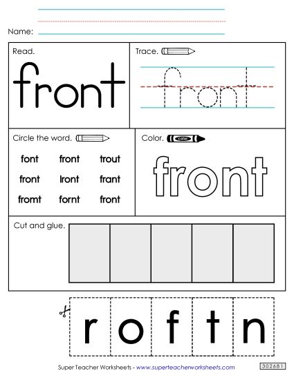 Worksheet 2: Front (Printable PDF Worksheet)