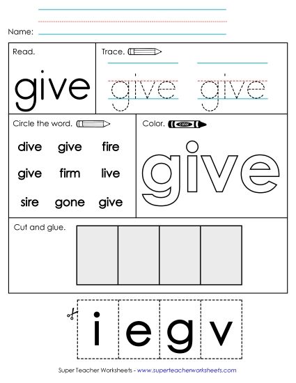 Worksheet 2: Give (Printable PDF Worksheet)