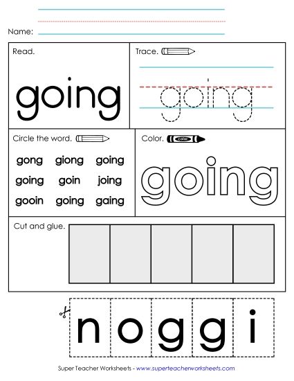 Worksheet 2: Going (Printable PDF Worksheet)