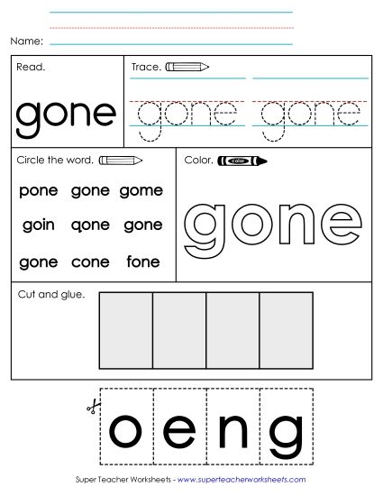 Worksheet 2: Gone (Printable PDF Worksheet)