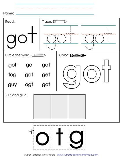 Worksheet 2: Got (Printable PDF Worksheet)