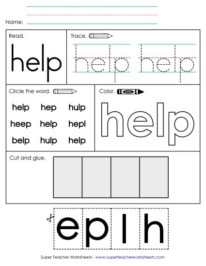 Worksheet 2: Help (Printable PDF Worksheet)