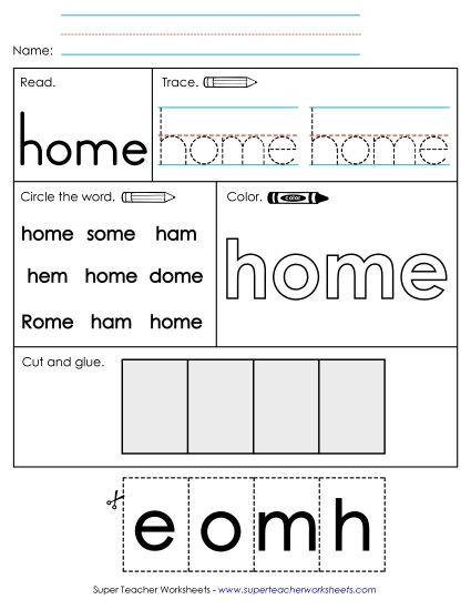 Worksheet 2: Home (Printable PDF Worksheet)
