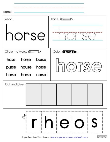 Worksheet 2: Horse (Printable PDF Worksheet)
