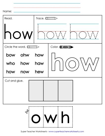 Worksheet 2: How (Printable PDF Worksheet)