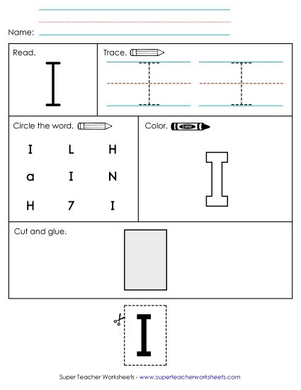 Worksheet 2: I (Printable PDF Worksheet)