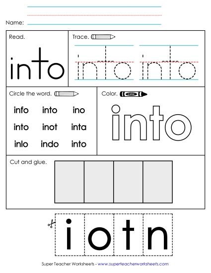 Worksheet 2: Into (Printable PDF Worksheet)