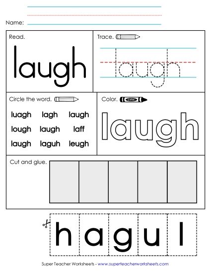 Worksheet 2: Laugh (Printable PDF Worksheet)