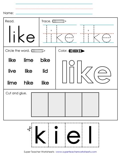 Worksheet 2: Like (Printable PDF Worksheet)
