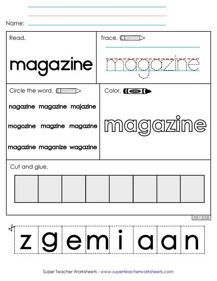 Worksheet 2: Magazine (Printable PDF Worksheet)