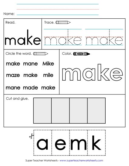 Worksheet 2: Make (Printable PDF Worksheet)