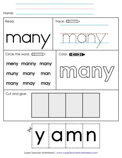 Worksheet 2: Many (Printable PDF Worksheet)