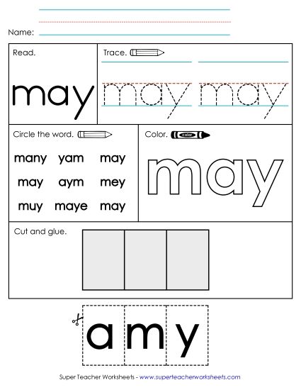 Worksheet 2: May (Printable PDF Worksheet)