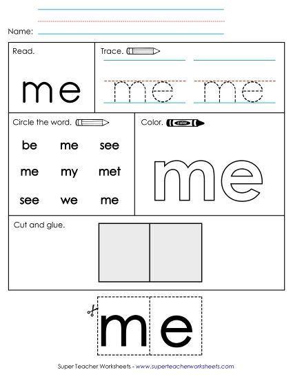 Worksheet 2: Me (Printable PDF Worksheet)