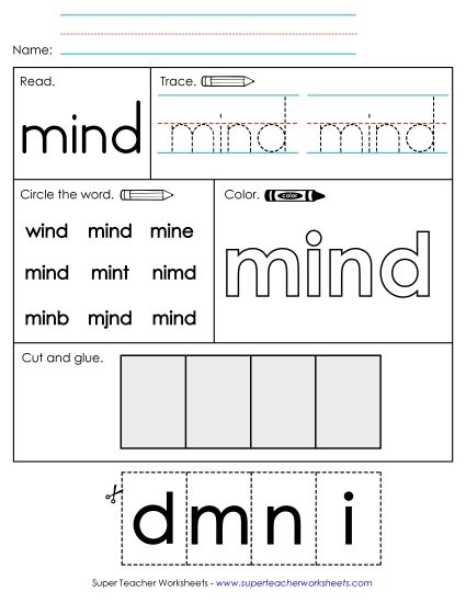 Worksheet 2: Mind (Printable PDF Worksheet)