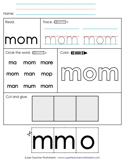 Worksheet 2: Mom (Printable PDF Worksheet)