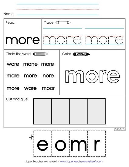 Worksheet 2: More (Printable PDF Worksheet)