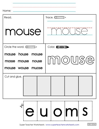 Worksheet 2: Mouse (Printable PDF Worksheet)