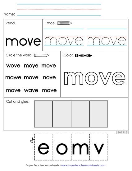 Worksheet 2: Move (Printable PDF Worksheet)