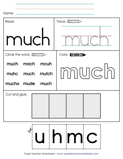 Worksheet 2: Much (Printable PDF Worksheet)