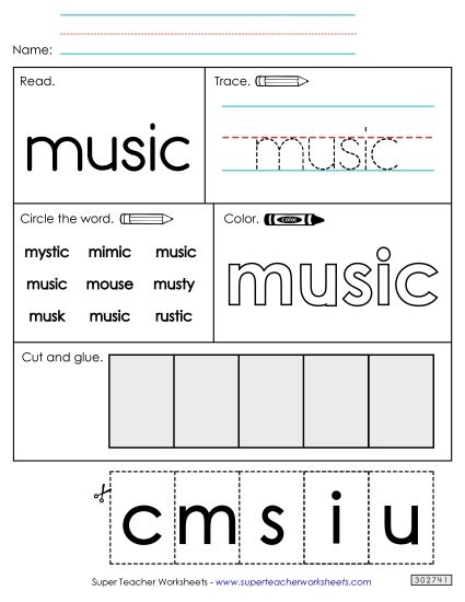 Worksheet 2: Music (Printable PDF Worksheet)