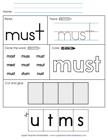Worksheet 2: Must (Printable PDF Worksheet)