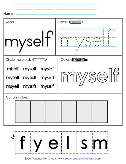 Worksheet 2: Myself (Printable PDF Worksheet)