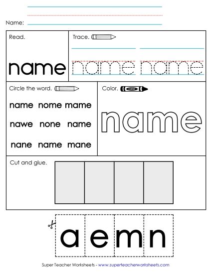 Worksheet 2: Name (Printable PDF Worksheet)